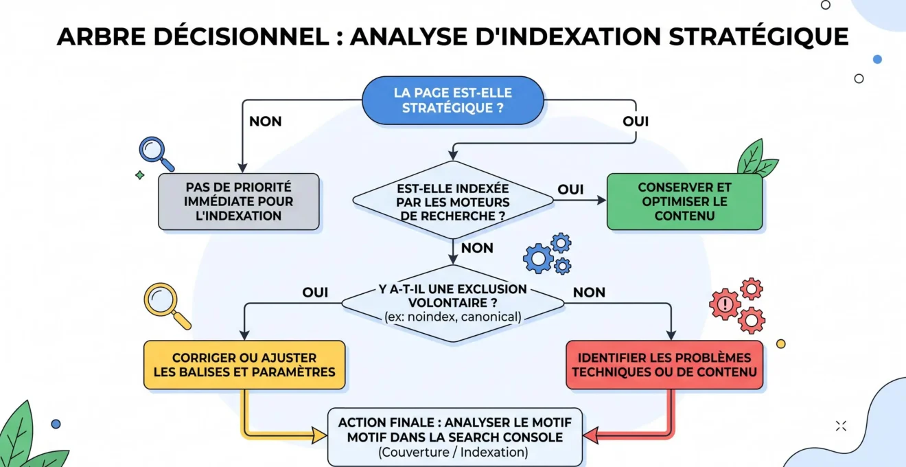 Arbre de vérification de l’indexation des pages importantes